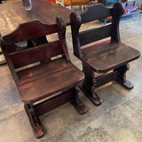 1970's Brutalist Knotty Pine Dining Set