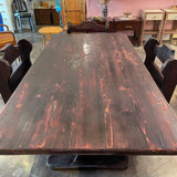 1970's Brutalist Knotty Pine Dining Set