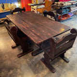 1970's Brutalist Knotty Pine Dining Set