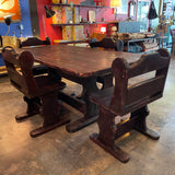 1970's Brutalist Knotty Pine Dining Set