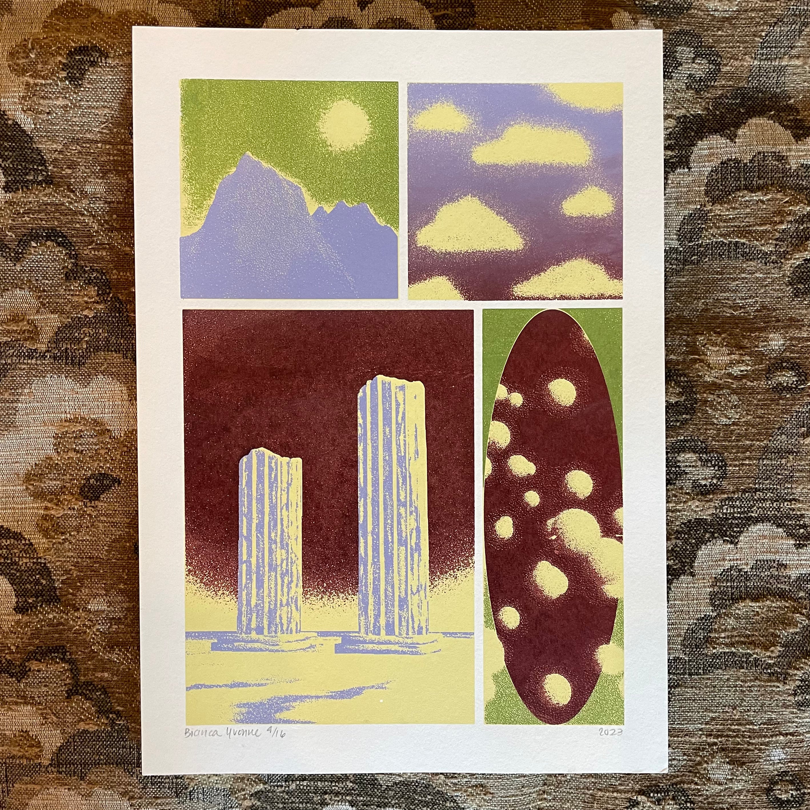 8” x 11.5” Columns Art Print by Bianca Yvonne art bianca yvonne