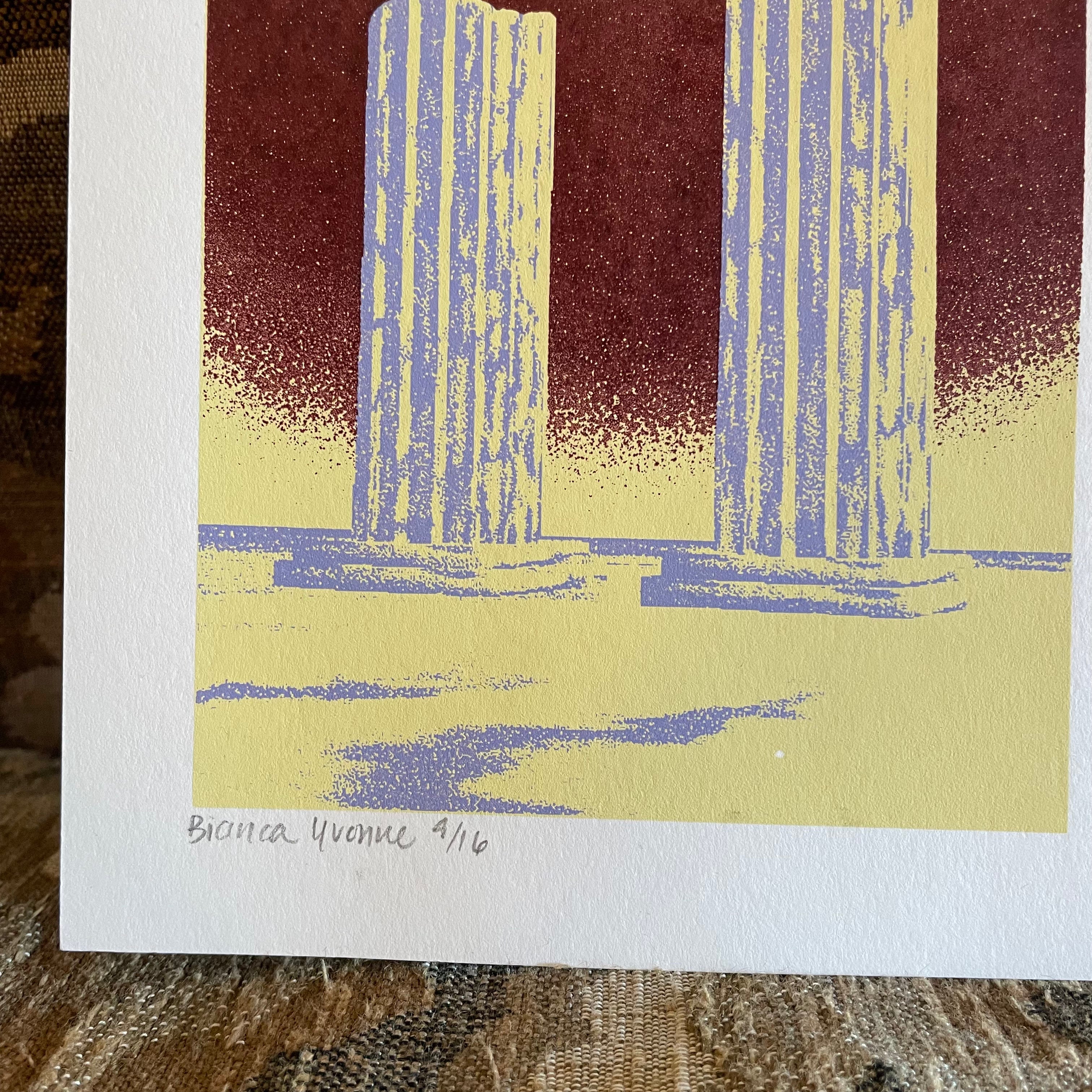 8” x 11.5” Columns Art Print by Bianca Yvonne art bianca yvonne