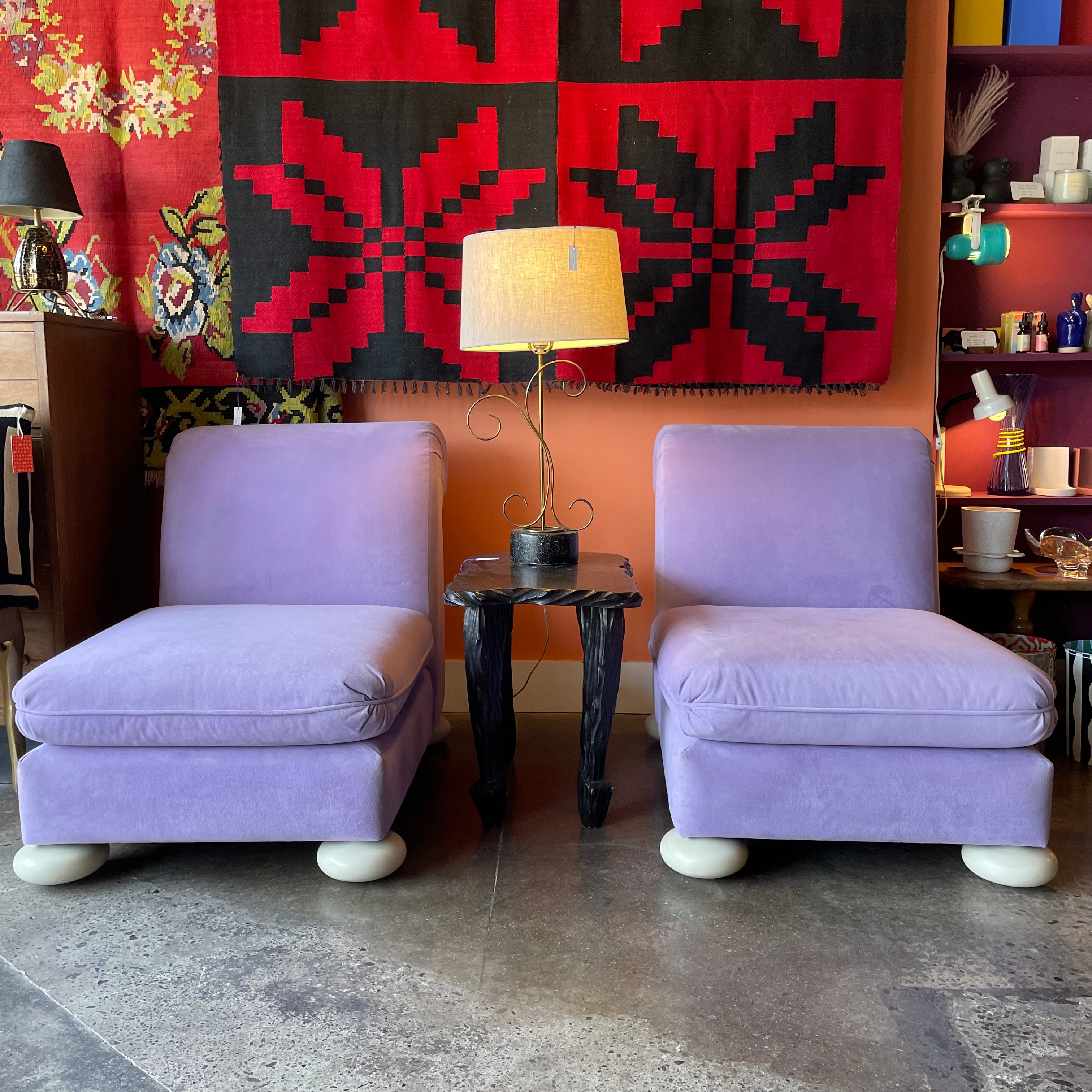 1970's Reupholstered Milo Baughman for Thayer Coggin Scroll Armchairs - 1 available Chairs CANDID HOME