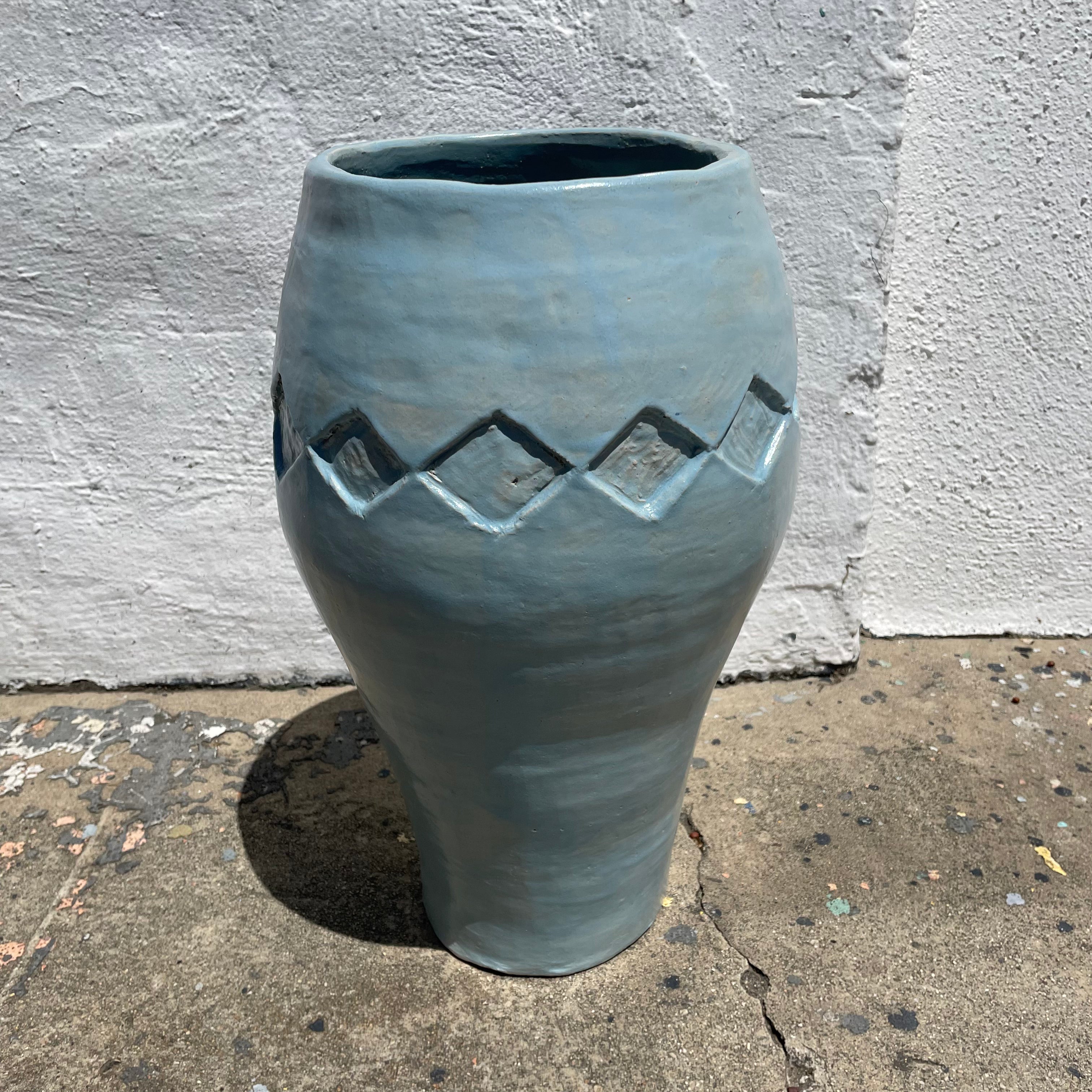 1970’s Studio Pottery Diamond Vase CANDID HOME