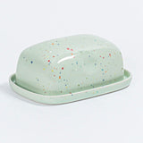 Speckled Ceramic Butter Dish by Egg Back Home butter dish egg back home Green