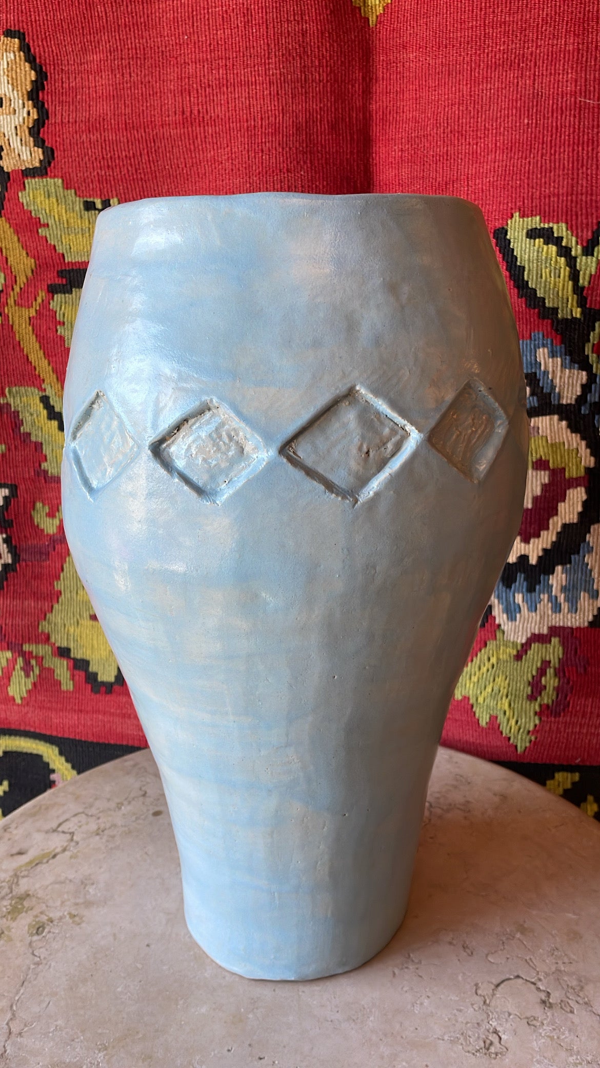 1970’s Studio Pottery Diamond Vase CANDID HOME