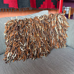 Vintage Leather Shag Pillow - 2 Available Throw Pillows CANDID HOME
