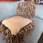 Vintage Leather Shag Pillow - 2 Available Throw Pillows CANDID HOME