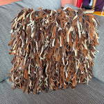 Vintage Leather Shag Pillow - 2 Available Throw Pillows CANDID HOME