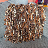 Vintage Leather Shag Pillow - 2 Available Throw Pillows CANDID HOME