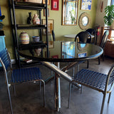 Vintage "Van Dyck" Chrome + Granite Dining Table by Minotti