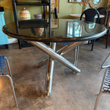 Vintage "Van Dyck" Chrome + Granite Dining Table by Minotti