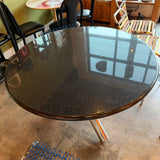 Vintage "Van Dyck" Chrome + Granite Dining Table by Minotti