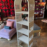 1970's Wicker Shelving Unit - 73" Tall Storage Hooks & Racks CANDID HOME