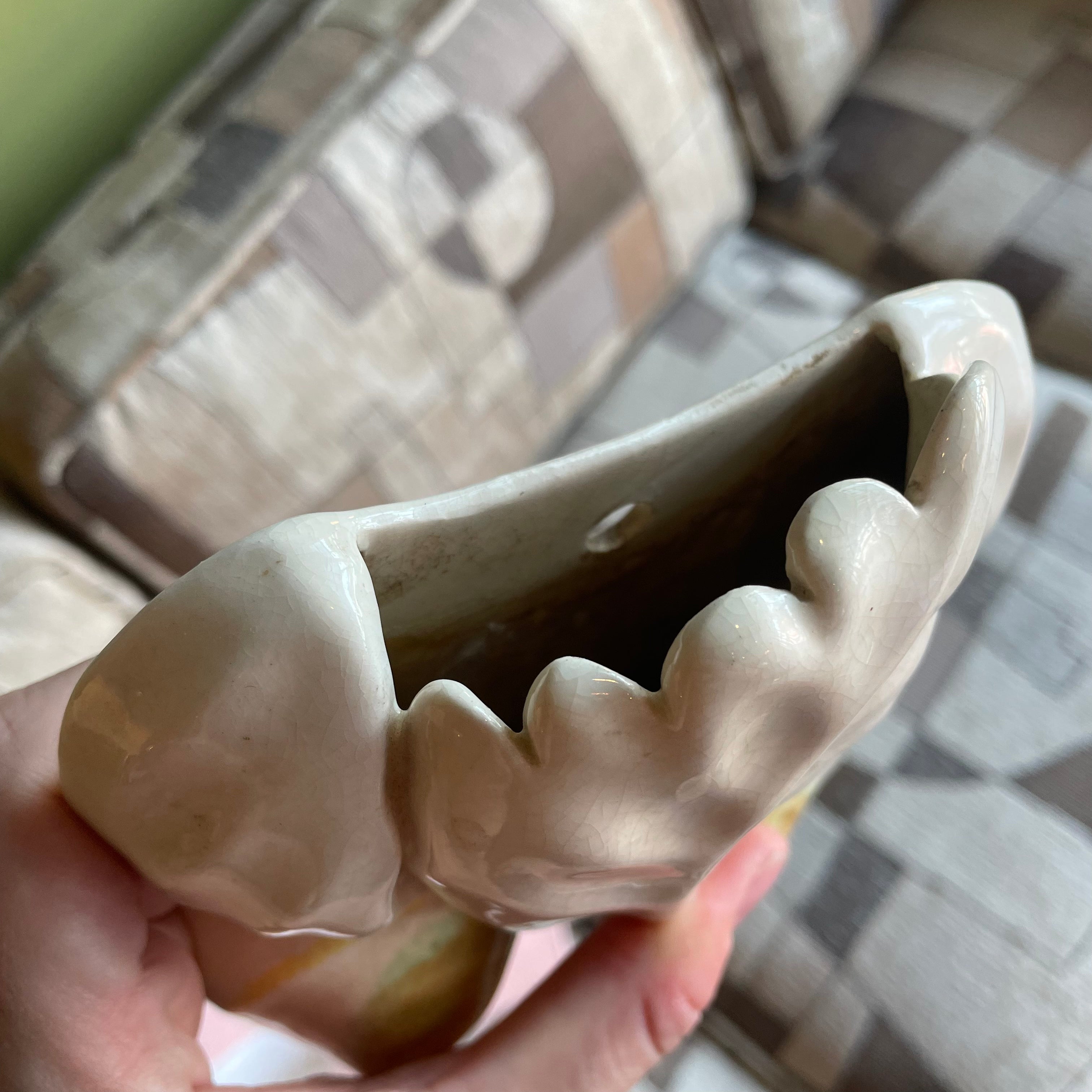 1940's Ceramic Iris Wall Pocket planter CANDID HOME