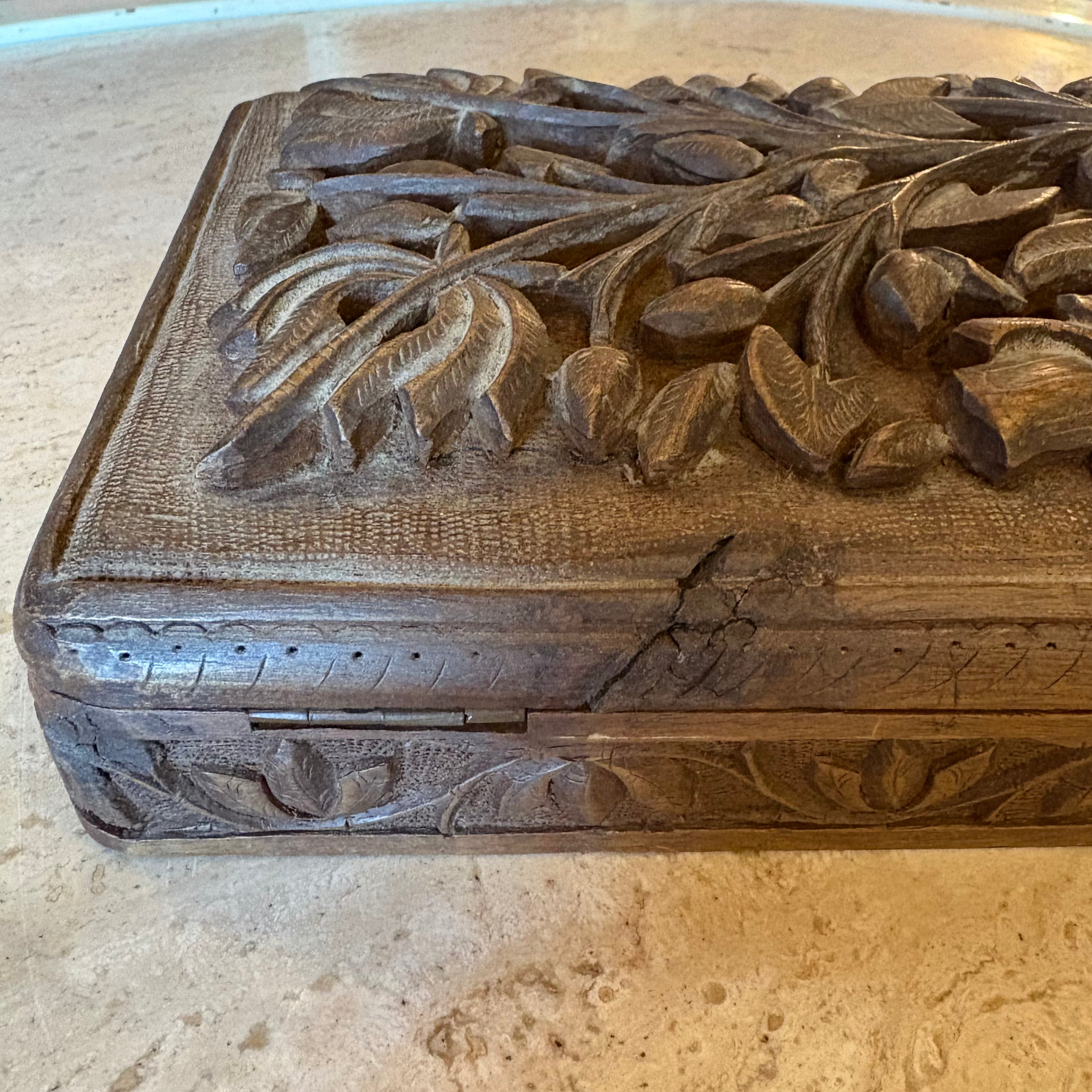 Vintage Carved Wooden Boxes jewelry box CANDID HOME