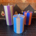 Stripe Pillar Candle by Yod and Co Candles yod and co