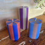Stripe Pillar Candle by Yod and Co Candles yod and co