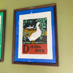 MCM Vintage Alphabet Art by C.B. Falls Artwork CANDID HOME duck