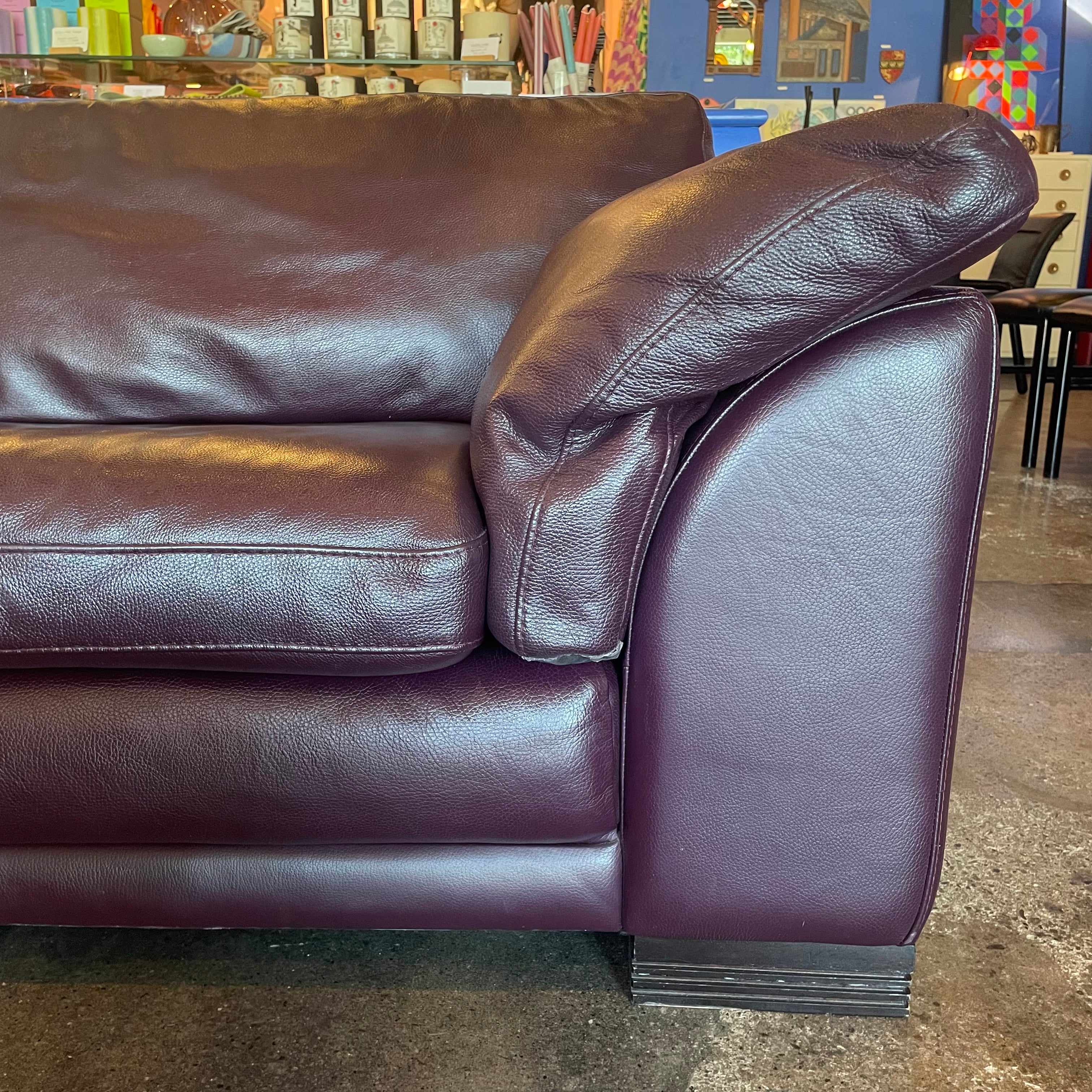 1980's Vintage Italian Leather Sofa by Natuzzi Sofa john ahmad rugs
