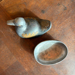 Vintage Pewter and Brass Duck Trinket Box styling object CANDID HOME
