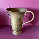 Vintage Brass Abstract Etched Vase