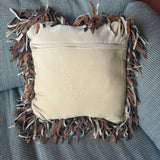 Vintage Leather Shag Pillow