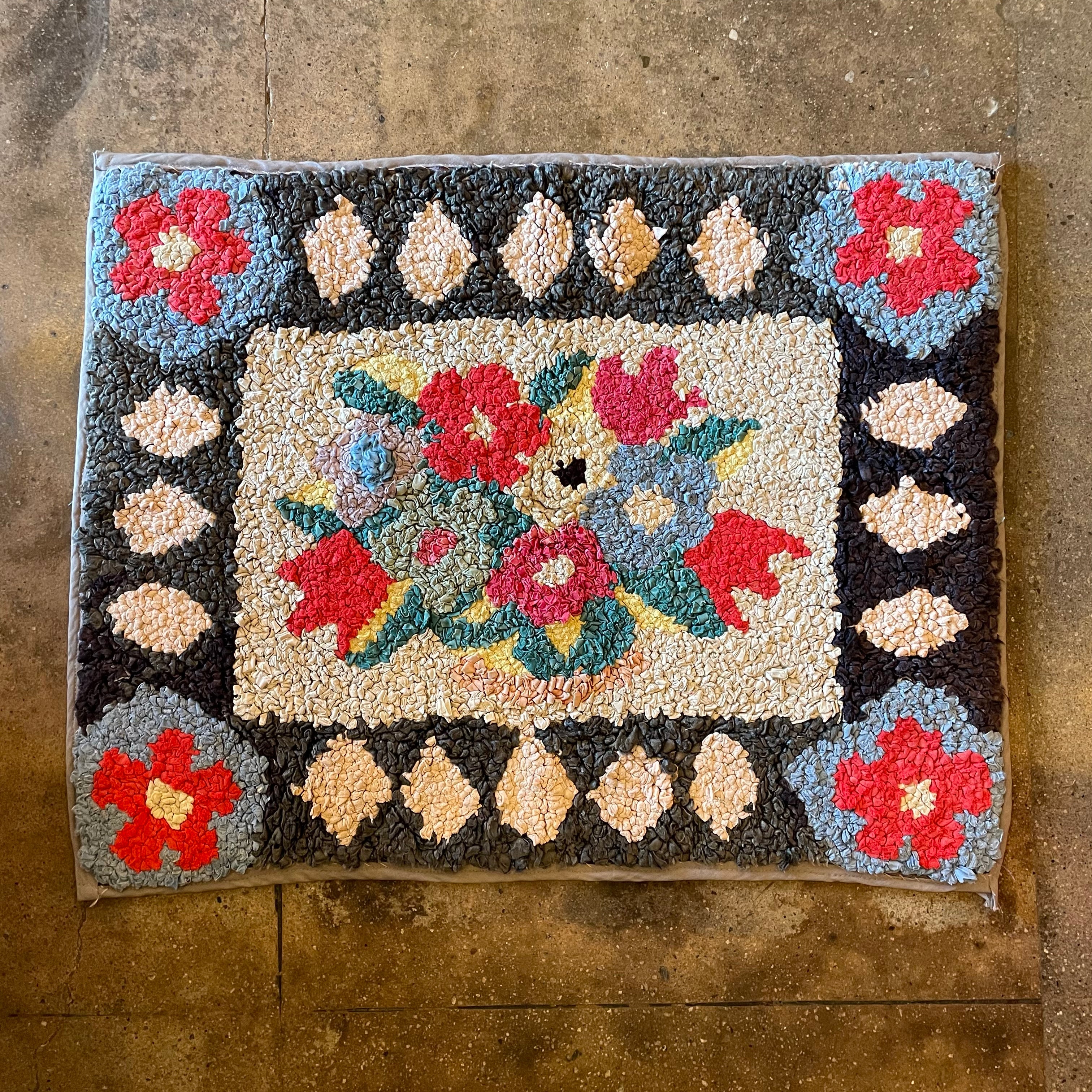 Early 1900's American Rag Rug - 20" x 24" Rugs CANDID HOME