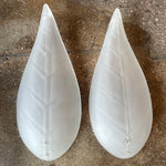 1950's Vintage Brass + Glass Leaf Sconces - A Pair sconces CANDID HOME
