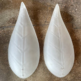 1950's Vintage Brass + Glass Leaf Sconces - A Pair