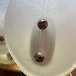 1950's Vintage Brass + Glass Leaf Sconces - A Pair sconces CANDID HOME