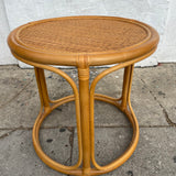 1970's Caned Bamboo Side Table