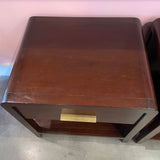 1990's Mahogany Nightstands with brass pulls - A Pair Nightstand dawn leahy