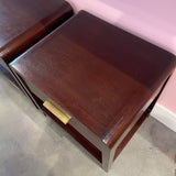 1990's Mahogany Nightstands with brass pulls - A Pair Nightstand dawn leahy