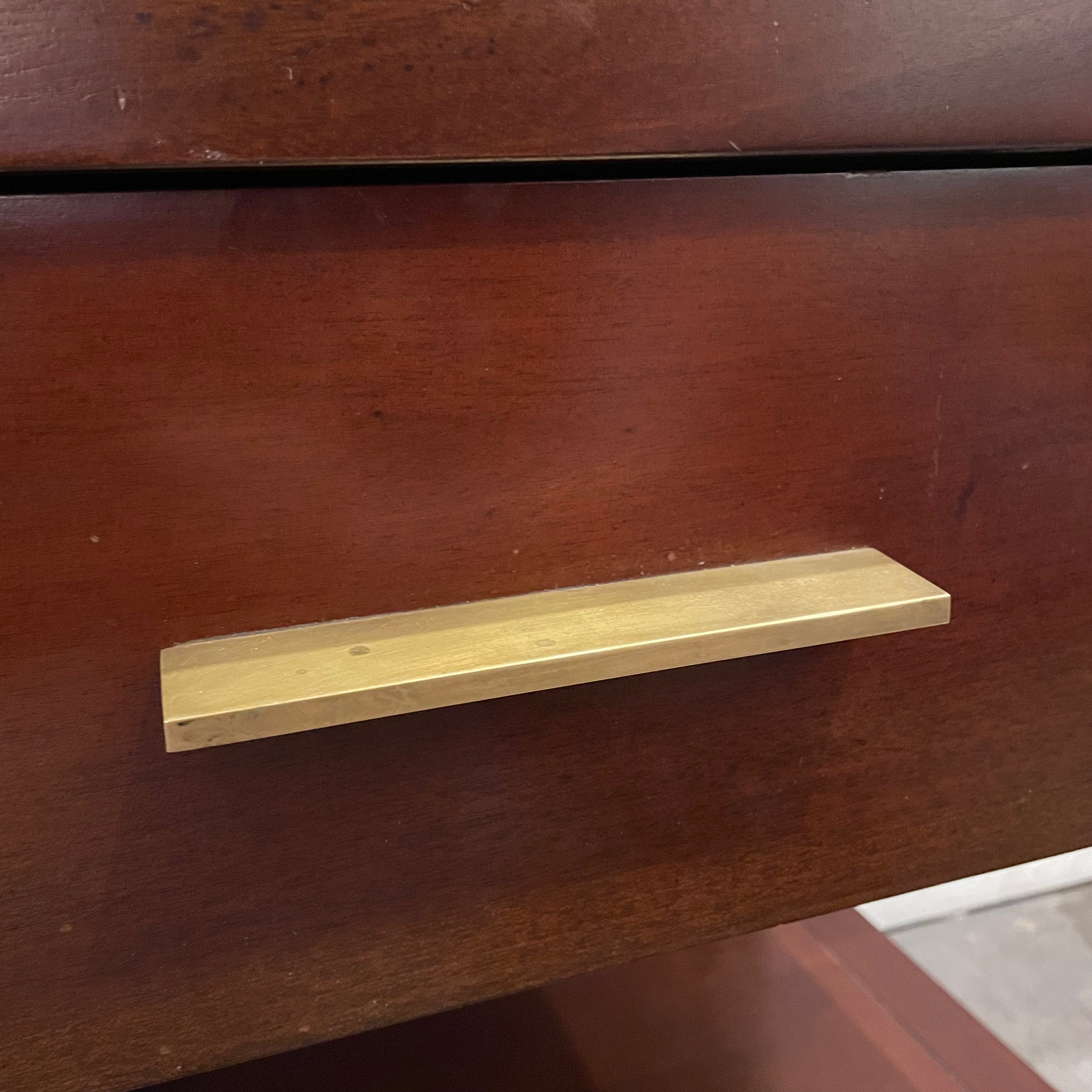 1990's Mahogany Nightstands with brass pulls - A Pair Nightstand dawn leahy