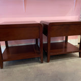 1990's Mahogany Nightstands with brass pulls - A Pair Nightstand dawn leahy