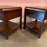 1990's Mahogany Nightstands with brass pulls - A Pair Nightstand dawn leahy
