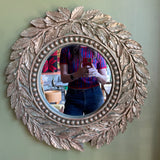 Vintage Carved Wooden Leaf Mirror