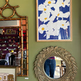 Vintage Carved Wooden Leaf Mirror