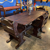 1970's Brutalist Knotty Pine Dining Set