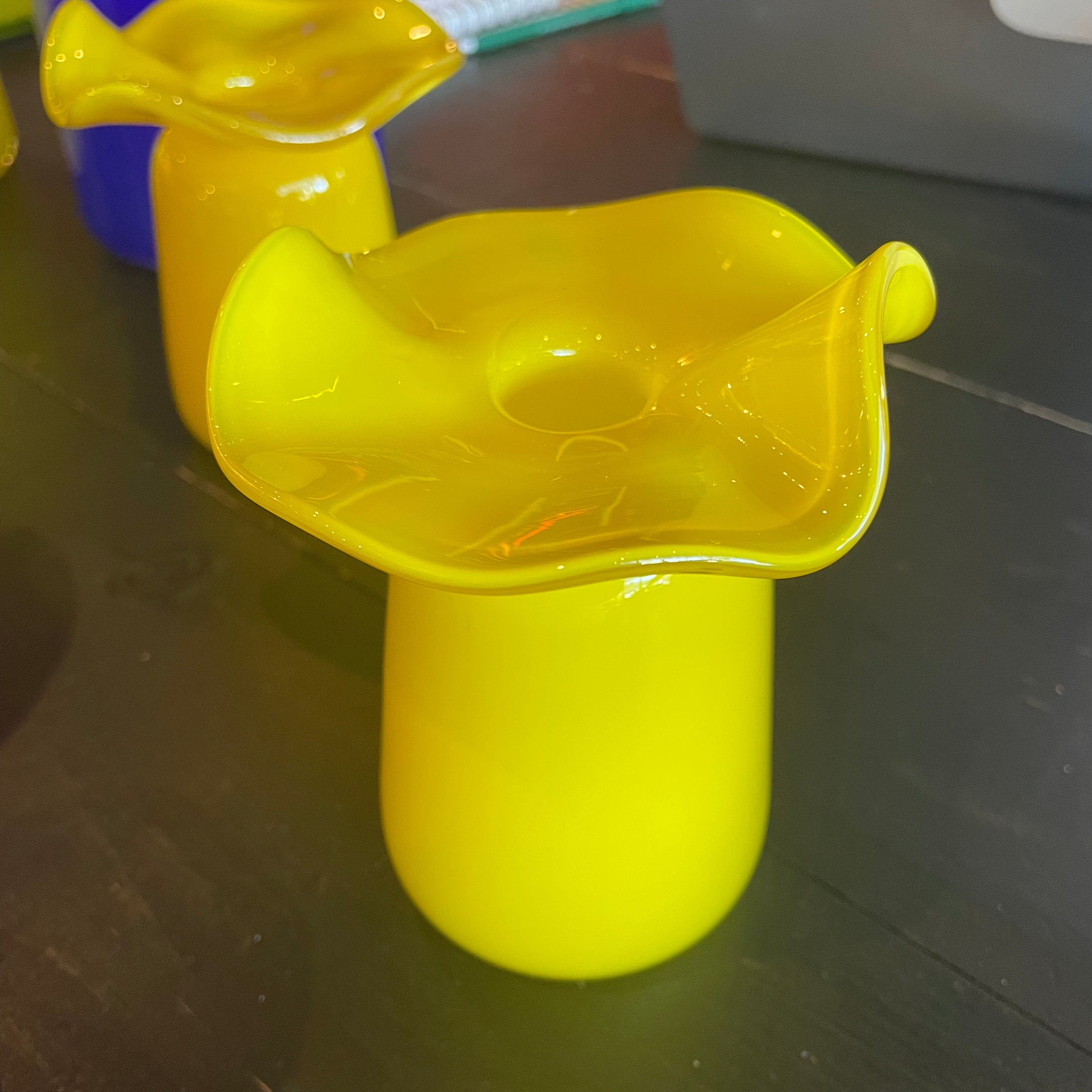 Ruffle Bud Vases by Terra Glassworks Vases Terra Glassworks Small Yellow