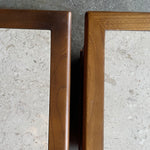 1960's Vintage Travertine + Walnut "Perceptions" Nightstands by Lane Nightstand Candid Home
