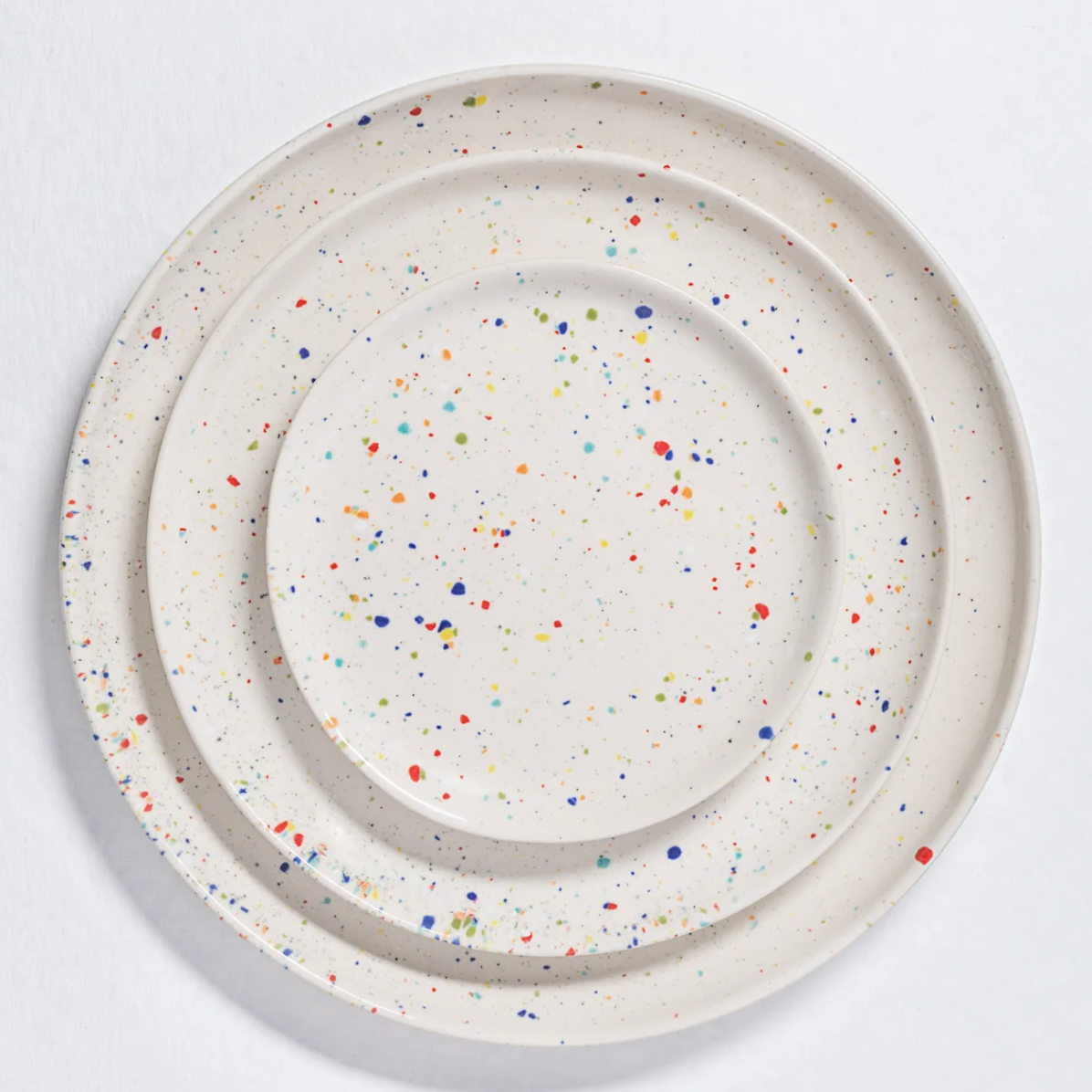 Speckled Ceramic Plates by Egg Back Home - Bread, Salad + Dinner Sizes plates egg back home White Bread 6.5"