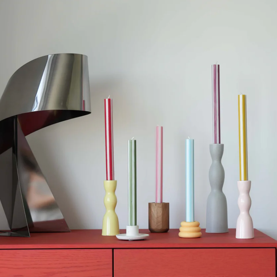Striped Dinner Candles by Yod and Co. Candles yod and co