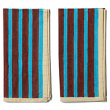Block Striped Napkins by Yod and Co. dinner napkins yod and co Cyan + Russet
