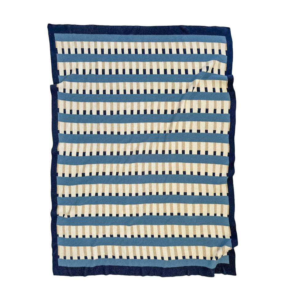 "Tatami" Recycled Cotton Throw by Happy Habitat Throw Blankets Happy Habitat