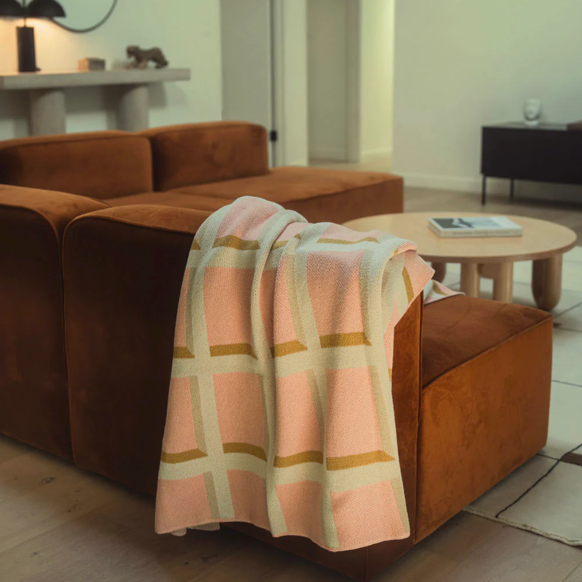 "Windowpane" Recycled Cotton Throw by Happy Habitat Throw Blankets Happy Habitat