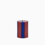 Stripe Pillar Candle by Yod and Co Candles yod and co small indigo / terracotta
