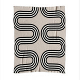 "78th St" Recycled Cotton Throw by Happy Habitat Blankets Happy Habitat Black/Linen