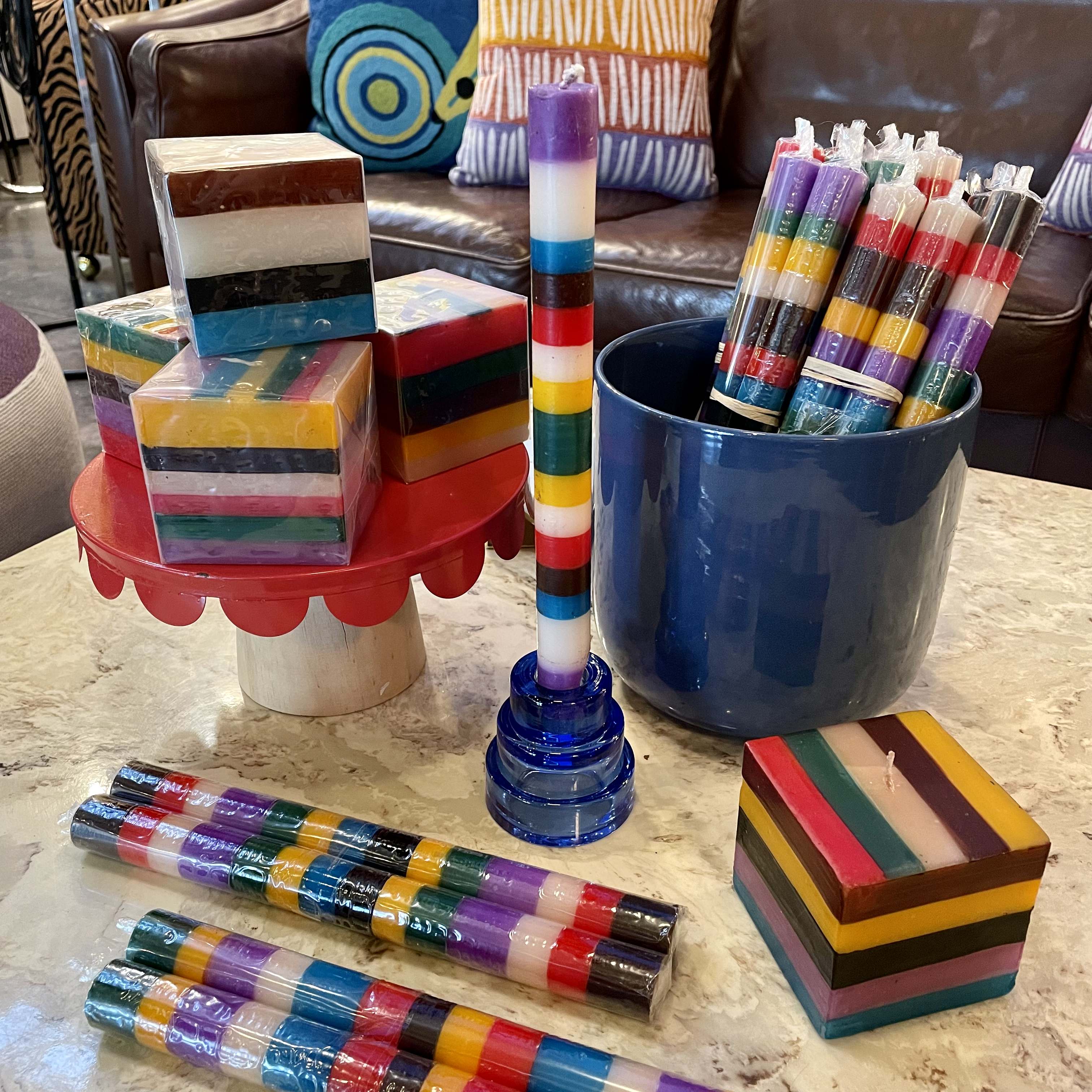 9" Taper Kapula Candles by Thumbprint Artifacts - Set of 2 Candles thumbprint artifacts